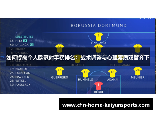 如何提高个人欧冠射手榜排名：战术调整与心理素质双管齐下